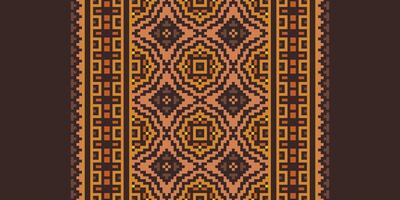Dupatta pattern Seamless Native American, Motif embroidery, Pixel Ikat embroidery Design for Print pattern vintage flower folk navajo patchwork pattern vector