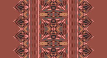 Patola sari Seamless Bandana print silk Motif embroidery, Pixel Ikat embroidery Design for Print tie dyeing pillowcase sambal puri kurti mughal architecture vector