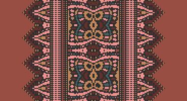Patola sari Seamless Bandana print silk Motif embroidery, Pixel Ikat embroidery Design for Print kurta pattern mughal motifs tapestry pattern floral repeat vector