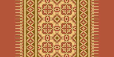 Dupatta pattern Seamless Bandana print silk Motif embroidery, Pixel Ikat embroidery Design for Print scandinavian pattern saree ethnic nativity gypsy pattern vector