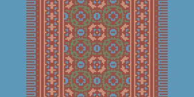 Dupatta pattern Seamless Australian aboriginal pattern Motif embroidery, Pixel Ikat embroidery Design for Print figure tribal ink on cloth patola sari vector