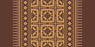 Dupatta pattern Seamless Mughal architecture Motif embroidery, Pixel Ikat embroidery Design for Print Texture fabric saree sari carpet. kurta patola saree vector