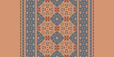 Dupatta pattern Seamless Mughal architecture Motif embroidery, Pixel Ikat embroidery Design for Print figure tribal ink on cloth patola sari vector