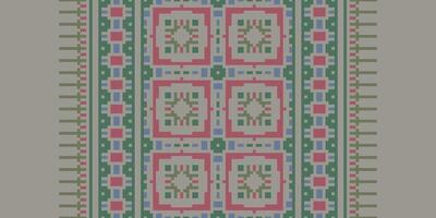 Dupatta pattern Seamless Scandinavian pattern Motif embroidery, Pixel Ikat embroidery Design for Print vyshyvanka placemat quilt sarong sarong beach kurtis Indian motifs vector