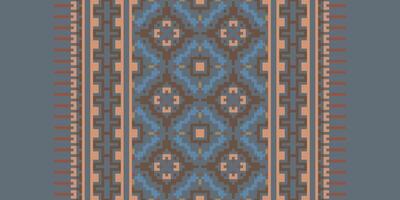 Dupatta pattern Seamless Mughal architecture Motif embroidery, Pixel Ikat embroidery Design for Print border embroidery ancient egypt vector