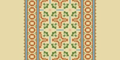 Dupatta pattern Seamless Scandinavian pattern Motif embroidery, Pixel Ikat embroidery Design for Print pattern vintage flower folk navajo patchwork pattern vector