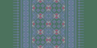 Dupatta pattern Seamless Scandinavian pattern Motif embroidery, Pixel Ikat embroidery Design for Print tapestry floral kimono repeat pattern lacing spanish motif vector