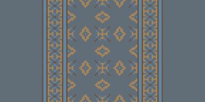 Dupatta pattern Seamless Scandinavian pattern Motif embroidery, Pixel Ikat embroidery Design for Print Texture fabric saree sari carpet. kurta patola saree vector