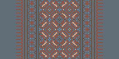Dupatta pattern Seamless Mughal architecture Motif embroidery, Pixel Ikat embroidery Design for Print egyptian pattern tibetan mandala bandanna vector