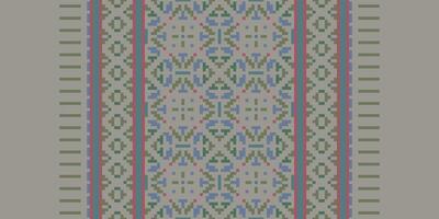 Dupatta pattern Seamless Scandinavian pattern Motif embroidery, Pixel Ikat embroidery Design for Print endless arabesque cloth dupatta shawl bandana print silk kurta men vector