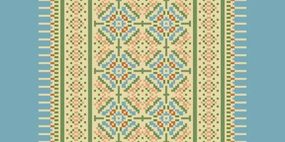 Dupatta pattern Seamless Scandinavian pattern Motif embroidery, Pixel Ikat embroidery Design for Print scandinavian pattern saree ethnic nativity gypsy pattern vector