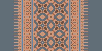 Dupatta pattern Seamless Mughal architecture Motif embroidery, Pixel Ikat embroidery Design for Print scandinavian pattern saree ethnic nativity gypsy pattern vector