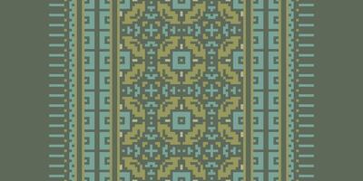 Ancient patterns Seamless Native American, Motif embroidery, Pixel Ikat embroidery Design for Print endless arabesque cloth dupatta shawl bandana print silk kurta men vector