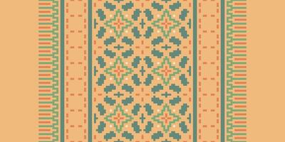 Ancient patterns Seamless Bandana print silk Motif embroidery, Pixel Ikat embroidery Design for Print Texture fabric saree sari carpet. kurta patola saree vector
