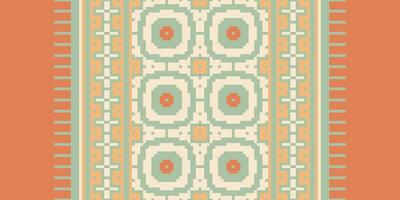 Ancient patterns Seamless Bandana print silk Motif embroidery, Pixel Ikat embroidery Design for Print vyshyvanka placemat quilt sarong sarong beach kurtis Indian motifs vector
