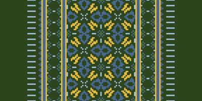 Ancient patterns Seamless Mughal architecture Motif embroidery, Pixel Ikat embroidery Design for Print Texture fabric saree sari carpet. kurta patola saree vector