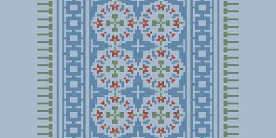 Ancient patterns Seamless Scandinavian pattern Motif embroidery, Pixel Ikat embroidery Design for Print kurta pattern mughal motifs tapestry pattern floral repeat vector
