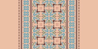 Ancient patterns Seamless Mughal architecture Motif embroidery, Pixel Ikat embroidery Design for Print tapestry floral kimono repeat pattern lacing spanish motif vector