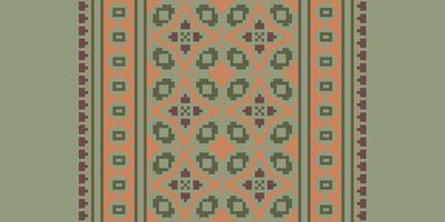 Ancient patterns Seamless Scandinavian pattern Motif embroidery, Pixel Ikat embroidery Design for Print Texture fabric saree sari carpet. kurta patola saree vector