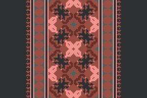 Kurti Pattern Seamless Scandinavian pattern Motif embroidery, Pixel Ikat embroidery Design for Print egyptian pattern tibetan mandala bandanna vector