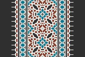 Motif folklore pattern Seamless Mughal architecture Motif embroidery, Pixel Ikat embroidery Design for Print tapestry floral kimono repeat pattern lacing spanish motif vector