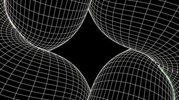 Abstract black rhombus with chequered fibers around on a black background, seamless loop. Design. Colored grid around figure silhouette. video
