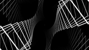 Black background. Design. The white lines of you abstraction move in different patterns . video