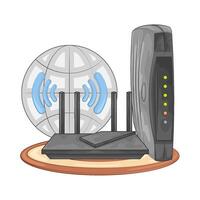 Illustration of wifi router vector
