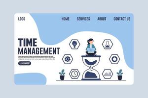Effective Time Management Web Template for Professionals vector