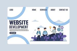 Landing Page Website Denelopment Concept Design Illustration vector