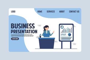 Landing Page Business Presentation Concept Design Illustration vector