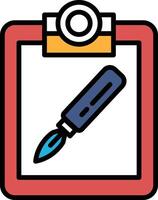 A clipboard with a pen on it vector
