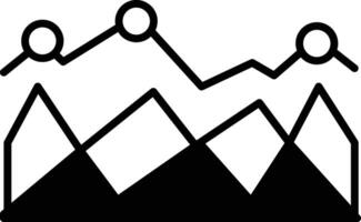 A graph with a circle in the middle and a mountain range in the background vector