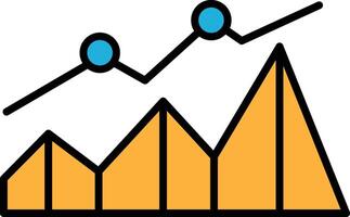 A graph with a circle in the middle and a mountain range in the background vector