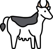 A cow with horns is standing in a field vector