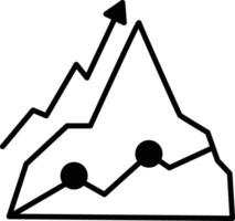 A graph with a circle in the middle and a mountain range in the background vector