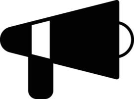 A black and white image of a megaphone with a white stripe vector
