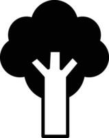 Broccoli icon in white and black style vector