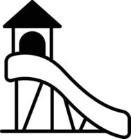 A black and white slide with a small house on top vector
