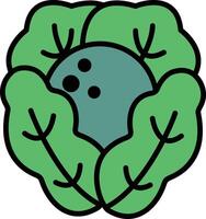A cartoon of a bowling ball in a head of lettuce vector