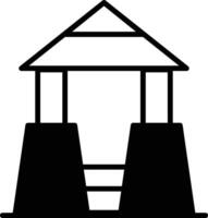 A black and white drawing of a house with a roof vector