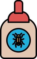 A bottle of bug spray with a bug on the label vector