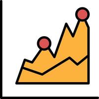 A graph with a circle in the middle and a mountain range in the background vector