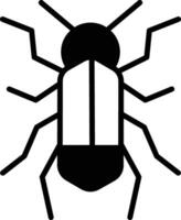 black and yellow bug with a pencil sticking out of its back vector