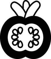 A black and white drawing of an apple with a bite taken out of it vector