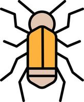 black and yellow bug with a pencil sticking out of its back vector