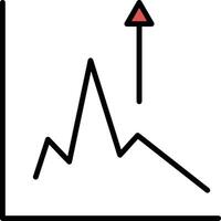 A graph with a circle in the middle and a mountain range in the background vector