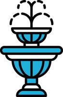 A fountain with a large water spout vector