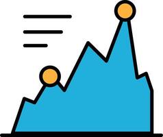 A graph with a circle in the middle and a mountain range in the background vector