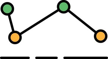 A graph with a circle in the middle and a downward trend vector